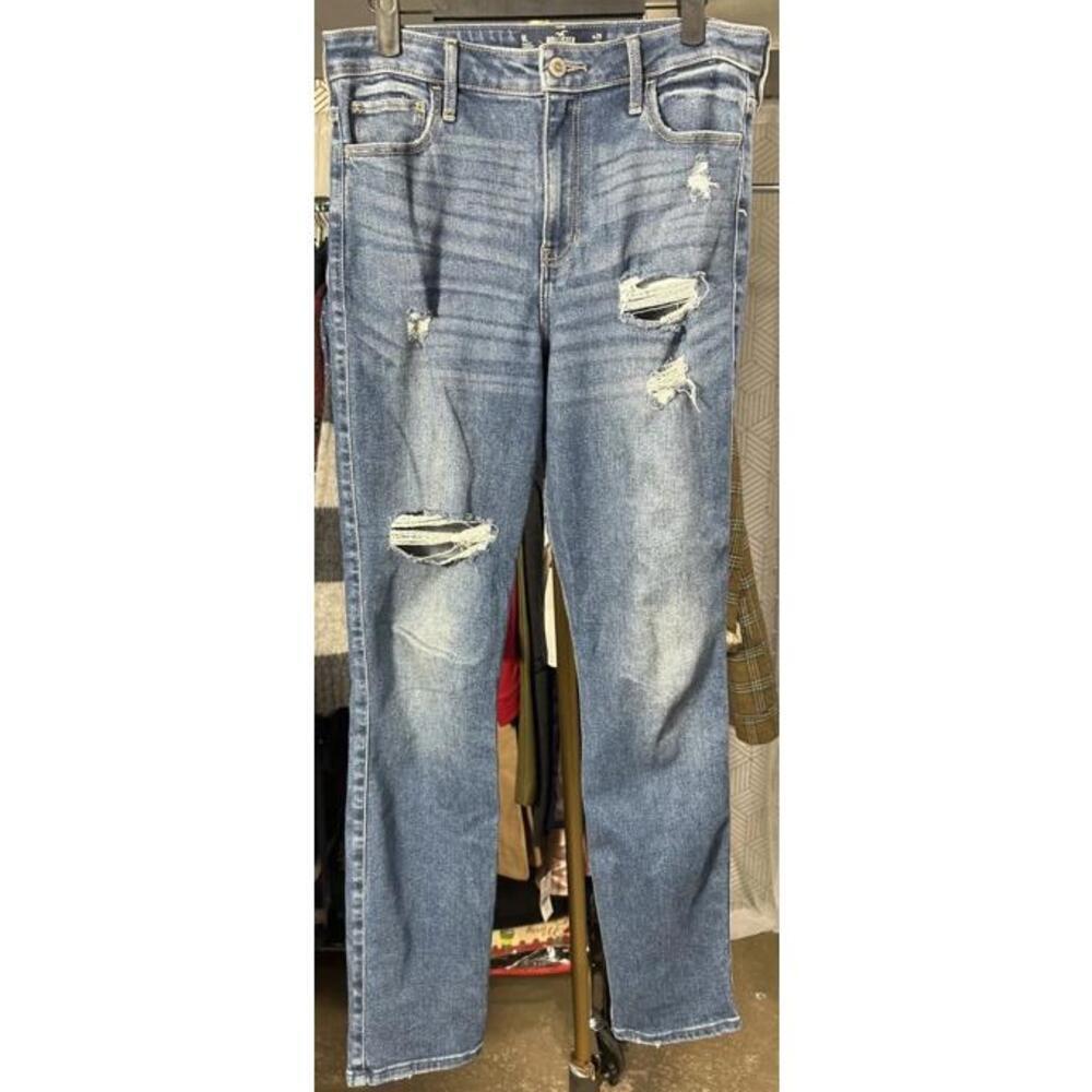Hollister Ultra High Rise Skinny Ankle Distressed Blue Jeans Size 9L W29 L29